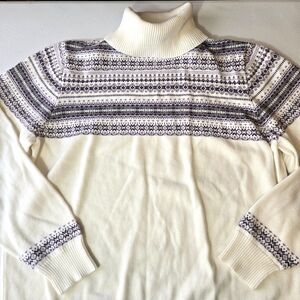 Croft & Barrow Sweater Womens X-Large Purple/Ivory Fair Isle Long Sleeve